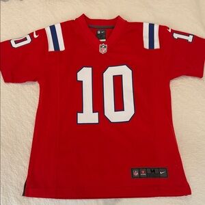 Mac Jones Red Patriots Jersey #10, Youth Size Medium